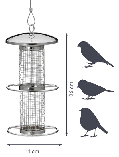 Art. 10041 - Futtersäule mit Gitterröhre zum Aufhängen - Luxus-Vogelhaus.de