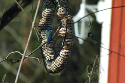 Metallener Vogelfutterring mit Haken zum Aufhängen im Garten
