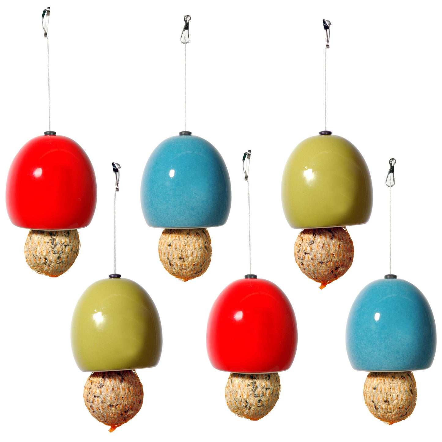 Design-Futterstation-Set aus Keramik mit Edelstahlschlaufen, 6-teilig
