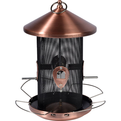 Futtersäule mit Futtertablett und Abflusslöchern für den Garten
