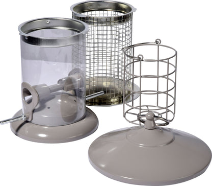 Art. 11524 - Multifunktions-Futtersäule 3in1 aus Metall - Luxus-Vogelhaus.de