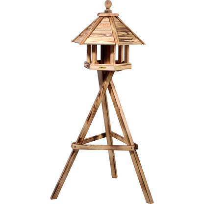 Art.18009FSCe -  Vogelhaus "Brillo" zum Aufstellen - geflammt - Luxus-Vogelhaus.de