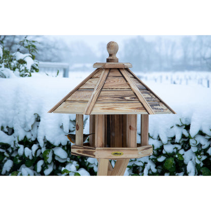 Art.18009FSCe -  Vogelhaus "Brillo" zum Aufstellen - geflammt - Luxus-Vogelhaus.de