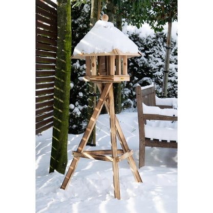 Art.18009FSCe -  Vogelhaus "Brillo" zum Aufstellen - geflammt - Luxus-Vogelhaus.de