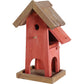 Stilvolles Vogelhaus "Red House", kombiniert Nistkasten und Futterplatz, in Rot/Braun, 26,5x18,5x45 cm