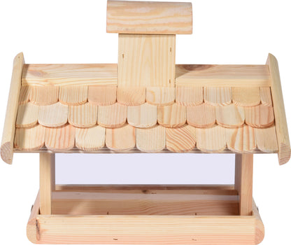 Art. 21277e - Klassisches Vogelhaus mit Futter-Silo - Luxus-Vogelhaus.de