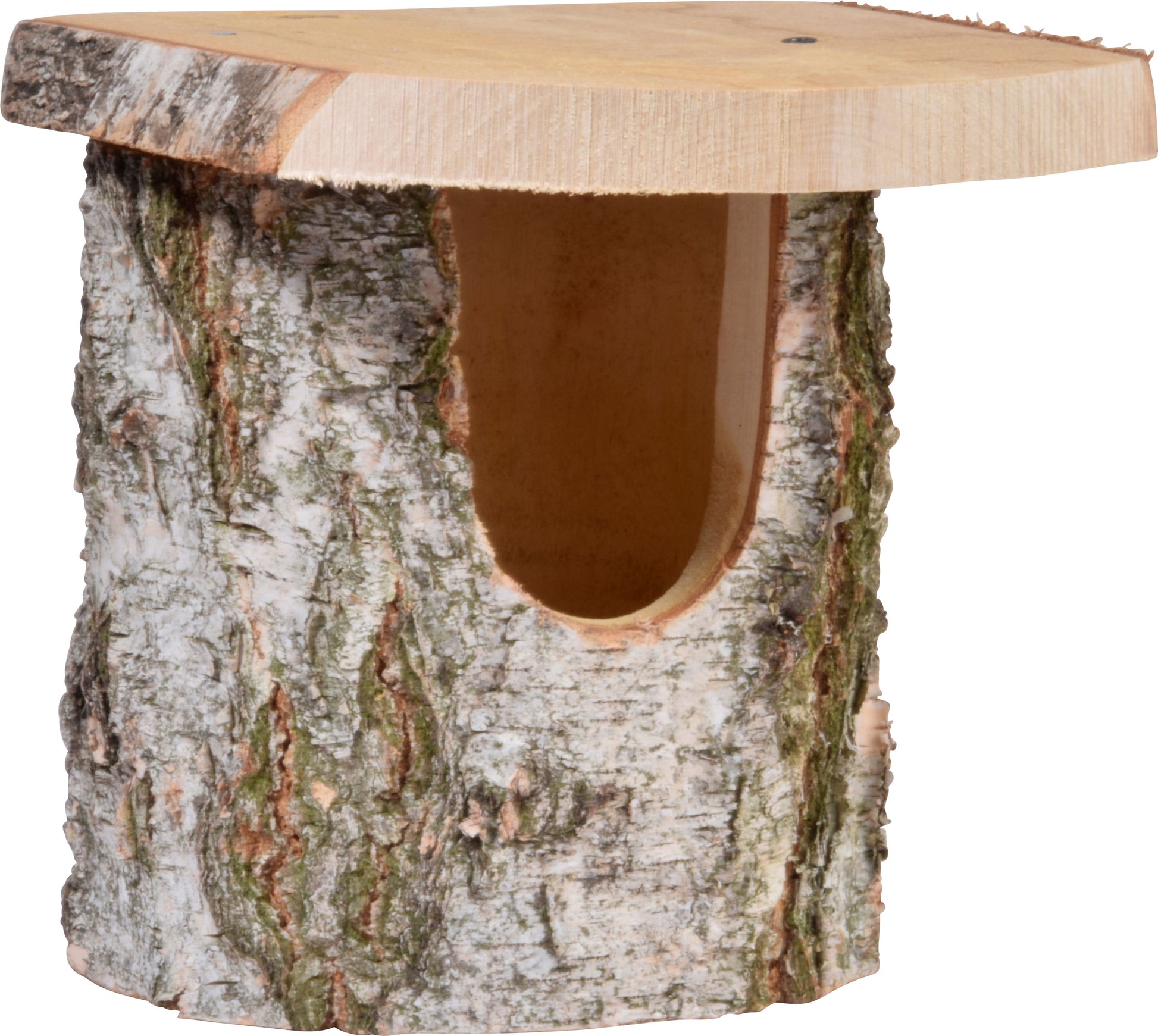 LUXUS-VOGELHAUS® Nistkasten aus FSC®-zertifiziertem Birkenholz, ideal für Nischenbrüter wie Rotkehlchen.