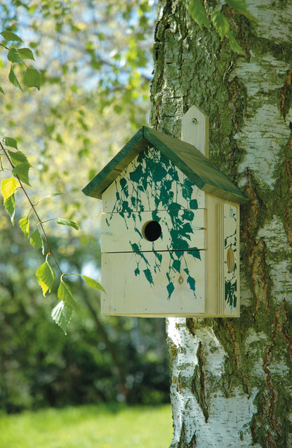 Art.22159e - Nistkasten Camouflage-Design "Birke" - Luxus-Vogelhaus.de