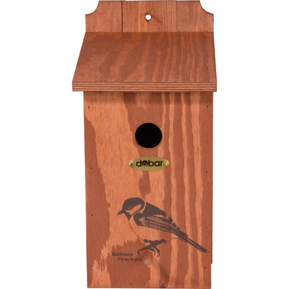 Art. 22365FSCe - Nistkasten mit Siebdruckmotiv "Kohlmeise" Ø 32 mm - Luxus-Vogelhaus.de