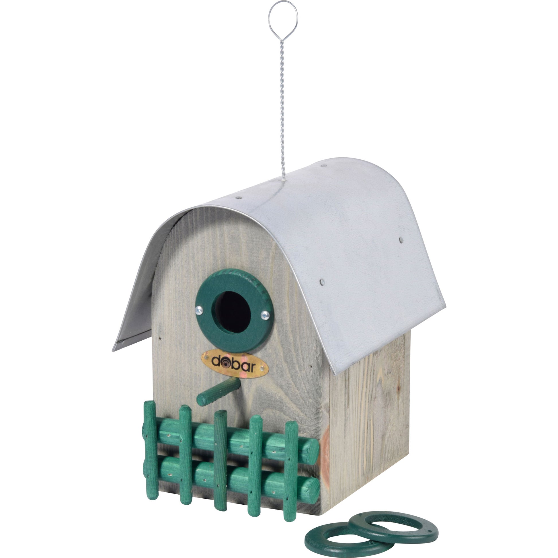 Art. 22413FSCe - Nistkasten "Rundhaus" mit Alu-Dach | Teak - Luxus-Vogelhaus.de