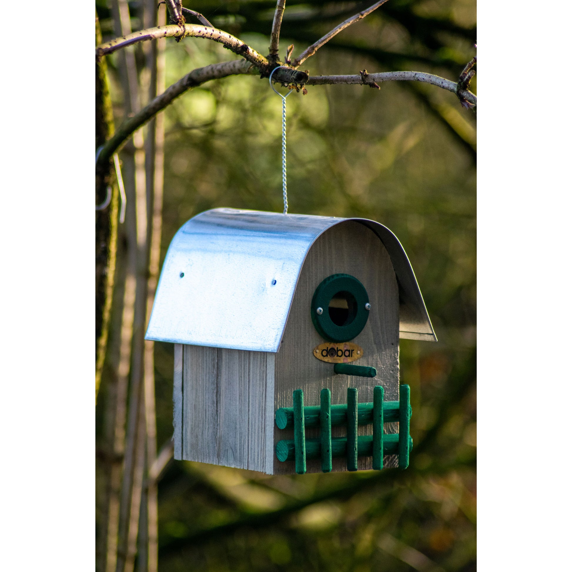 Art. 22413FSCe - Nistkasten "Rundhaus" mit Alu-Dach | Teak - Luxus-Vogelhaus.de