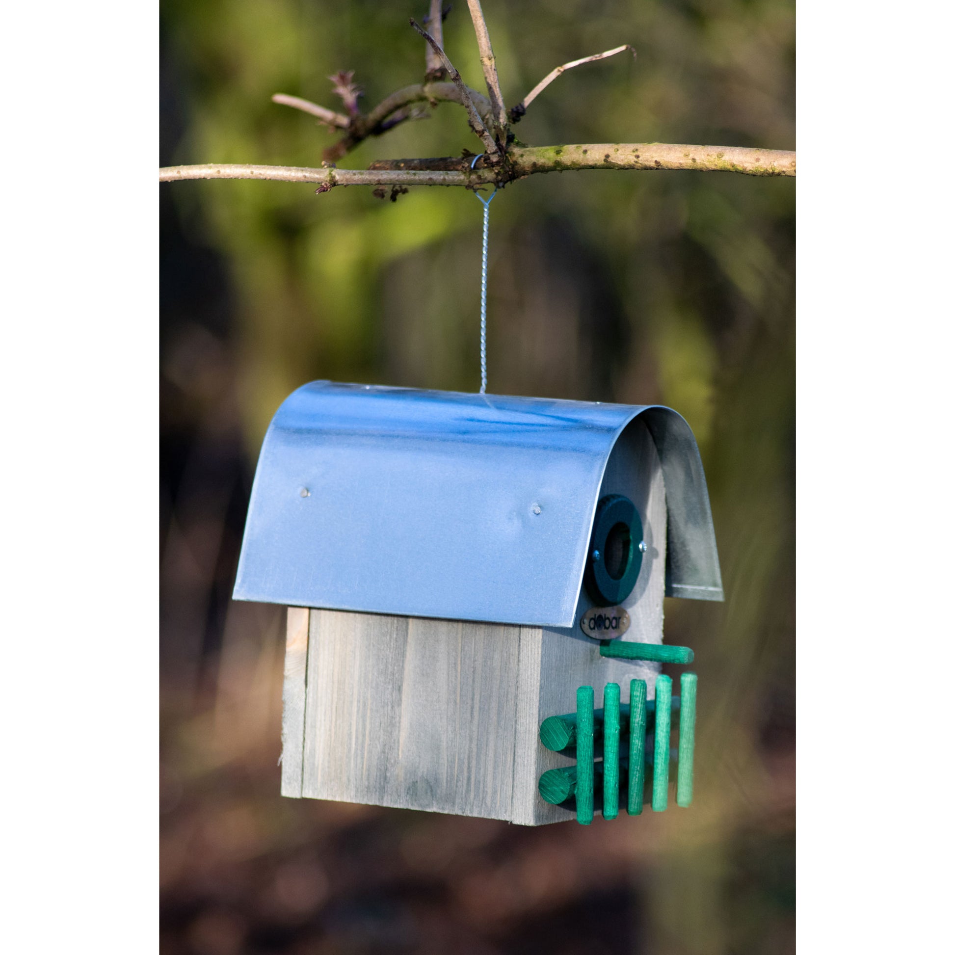 Art. 22413FSCe - Nistkasten "Rundhaus" mit Alu-Dach | Teak - Luxus-Vogelhaus.de