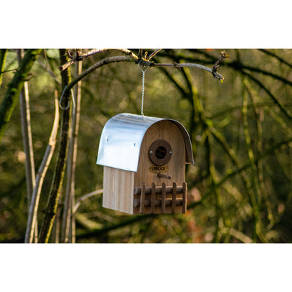 Art. 22513FSCe - Nistkasten "Rundhaus" mit Alu-Dach | Bernstein - Luxus-Vogelhaus.de