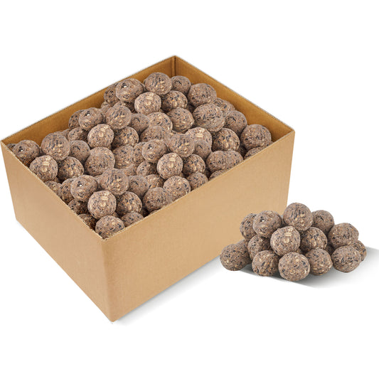 Meisenknödel ohne Netz – Gourmet-Knödel mit Erdnüssen und Sonnenblumenkernen, ideal für Wildvögel.
