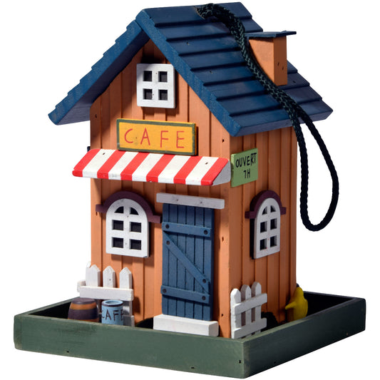 LUXUS-VOGELHAUS Western-Vogelfutterhaus „Café“ – Aus FSC®-zertifiziertem Kiefernholz, mit aufklappbarem Dach.
