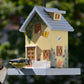 LUXUS-VOGELHAUS „Summer“ – Vogelfutterhaus mit aufklappbarem Dach und reißfester Kordel.
