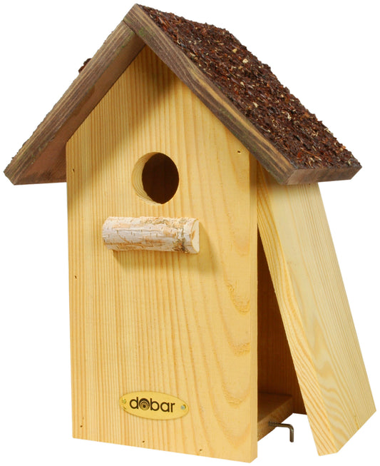 Art. 37100e - Nistkasten mit spitzem Rindendach - Luxus-Vogelhaus.de