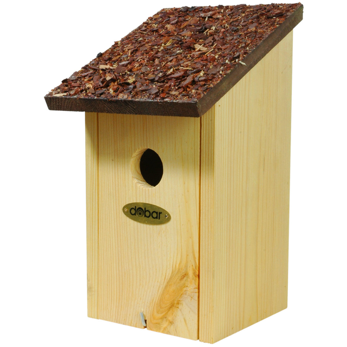 Art.37120e - Nistkasten mit Rindendach mit Öffnungsklappe, Kiefer - Luxus-Vogelhaus.de