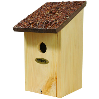 Art.37120e - Nistkasten mit Rindendach mit Öffnungsklappe, Kiefer - Luxus-Vogelhaus.de