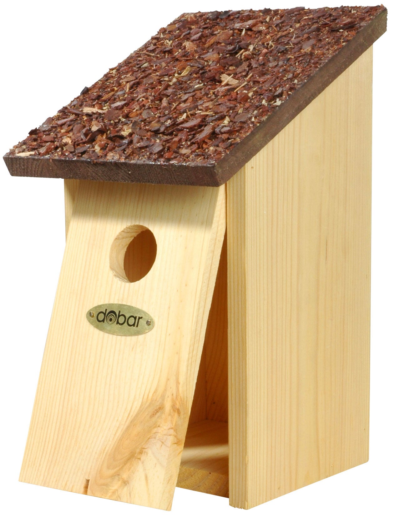 Art.37120e - Nistkasten mit Rindendach mit Öffnungsklappe, Kiefer - Luxus-Vogelhaus.de