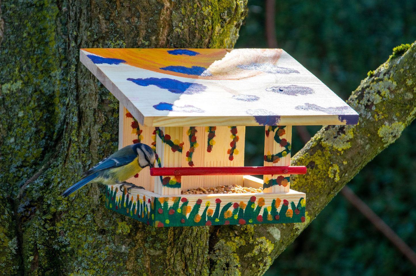 Art. 38031FSCe - Vogelfutterhaus Bausatz zum Bemalen mit 4 Farben