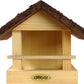 Art. 38120FSCe - FSC® Futterhaus klein aus Holz mit Rindendach - Luxus-Vogelhaus.de