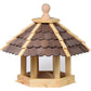 Traditionelles Vogelfutterhaus aus Kiefernholz mit braunem Dach – Wetterfest und UV-geschützt - Luxus-Vogelhaus.de