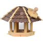 Traditionelles Vogelfutterhaus aus Kiefernholz mit braunem Dach – Wetterfest und UV-geschützt - Luxus-Vogelhaus.de