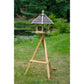 Art. 44136e - Großes Vogelhaus mit dunklen Holzschindeln - Futterpyramide