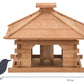 Art. 45300e - Quadratisches Vogelhaus Rustikal mit Holzdach - Kiefer - Luxus-Vogelhaus.de