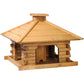 Art. 45300e - Quadratisches Vogelhaus Rustikal mit Holzdach - Kiefer - Luxus-Vogelhaus.de
