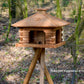 Art. 45300e - Quadratisches Vogelhaus Rustikal mit Holzdach - Kiefer