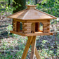Art. 45300e - Quadratisches Vogelhaus Rustikal mit Holzdach - Kiefer - Luxus-Vogelhaus.de