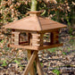 Art. 45300e - Quadratisches Vogelhaus Rustikal mit Holzdach - Kiefer - Luxus-Vogelhaus.de