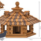 Art. 45310e - 6-eckiges Vogelhaus Rustikal mit Holzschindeldach