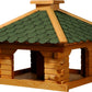 Art. 45320e - Quadratisches Vogelhaus Rustikal mit grünem Bitumendach - Kiefer