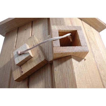 Vogelfutterhaus "Gartenwald" aus massivem Eichenholz – Wetterfestes Vogelhaus mit großem Dachüberstand - Luxus-Vogelhaus.de