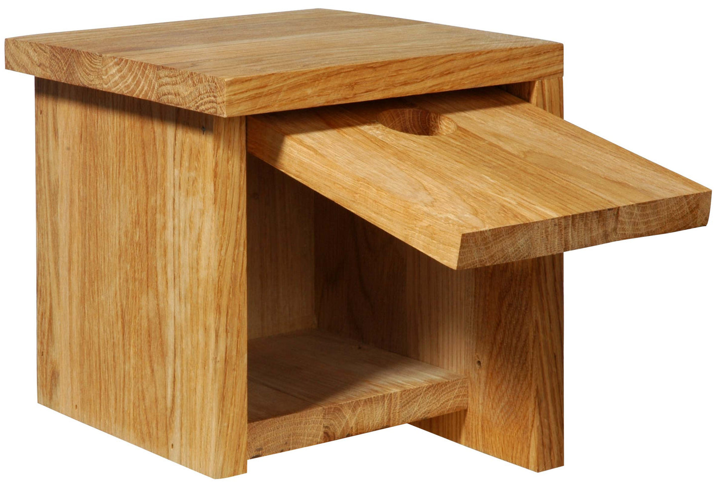 Quadratischer Eichenholz-Nistkasten, asymmetrisches Dach
