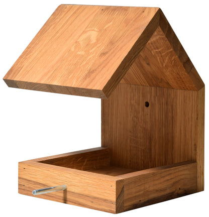 LUXUS-VOGELHAUS kompakte Futterstation mit Bohrloch zur einfachen Aufhängung an Bäumen oder Hauswänden.
