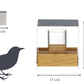 Art. 46861e - Design Eichenholz-Vogelfutterhaus mit Aluminiumdach inkl. Ständer