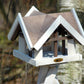 Art.47880e - Großes Vogelhaus "Antikfinish" aus Kiefer-Holz massiv mit 4 Giebeln