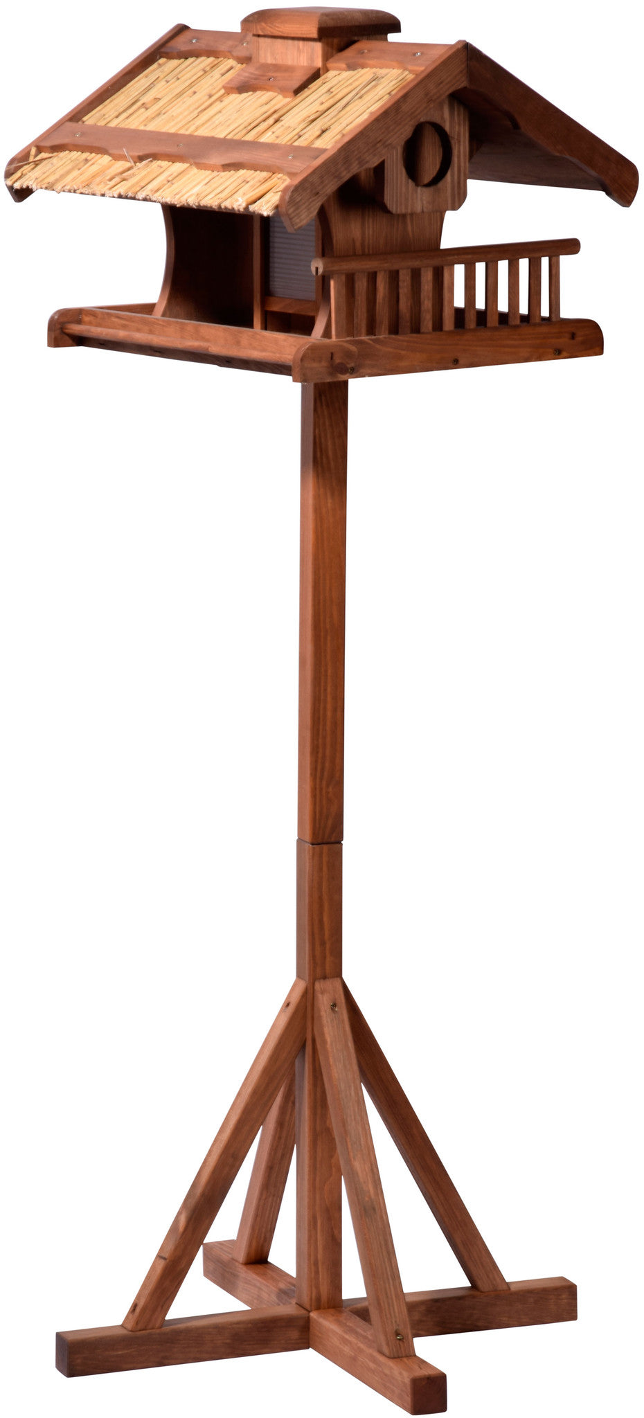 Großes Vogelhaus mit stabiler Standfestigkeit, gefertigt aus umweltfreundlichem FSC®-zertifiziertem Holz.
