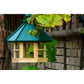 Art. 90038FSCe - Vogelfutterhaus 6-eck mit grünem Dach und Kordel