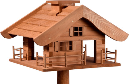LUXUS-VOGELHAUS® Vogelhaus im Almhütten-Design mit wetterfestem Kiefernholz, handgefertigt in Europa.
