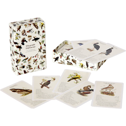 Wildvogel-Quartett „Fliegende Edelsteine“ – Kartenspiel mit Vogelstimmen und Naturschutz von Dominik Eulberg.
