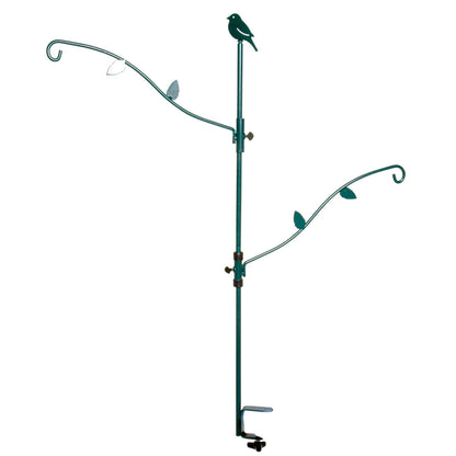 LUXUS-VOGELHAUS Futterspender-Halter „Vogelbaum“ – Wetterfestes Metall mit dekorativen Vögeln und Blättern.
